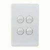 Trader PUSWV4G Puma Vertical Switch, 4 Gang, 16A, 250V, White